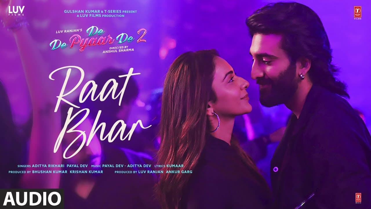 Raat Bhar (Audio) | De De Pyaar De 2 | Ajay D, Rakul, Meezaan | Payal D, Aditya D, Aditya R, Kumaar
