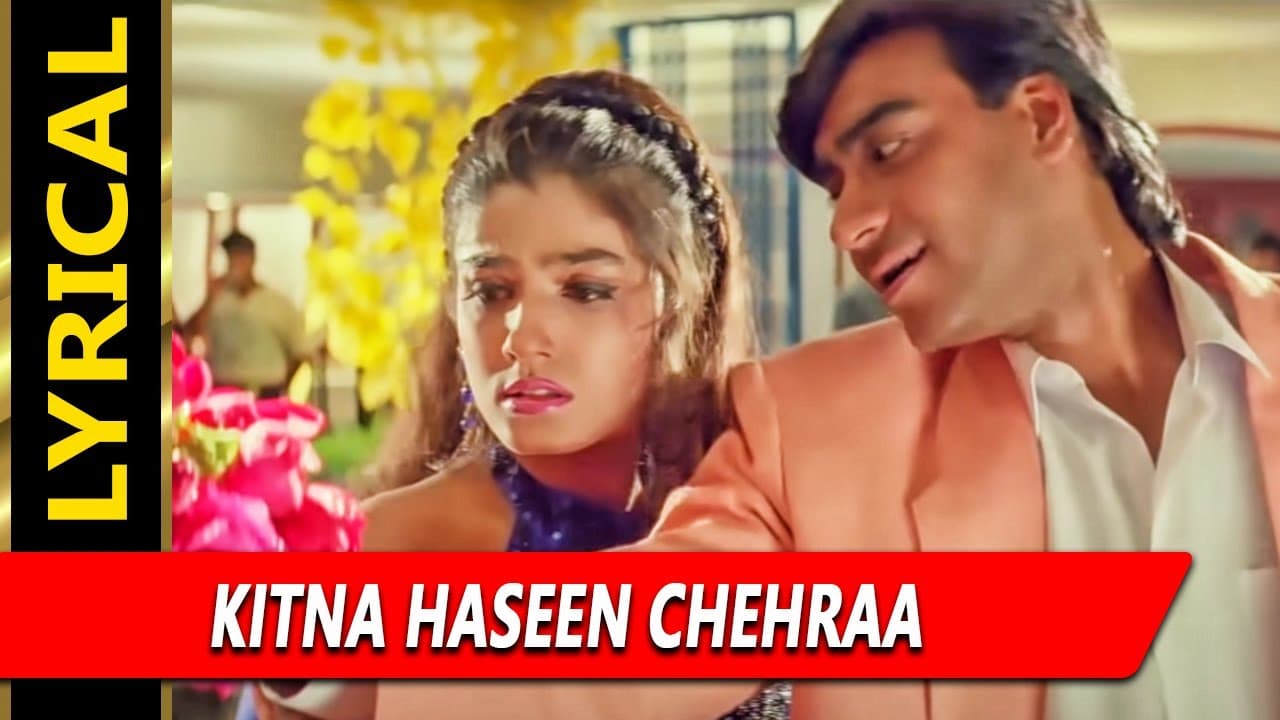 Kitna Haseen Chehra With Lyrics | दिलवाले | कुमार सानु | Ajay Devgn, Raveena Tandon
