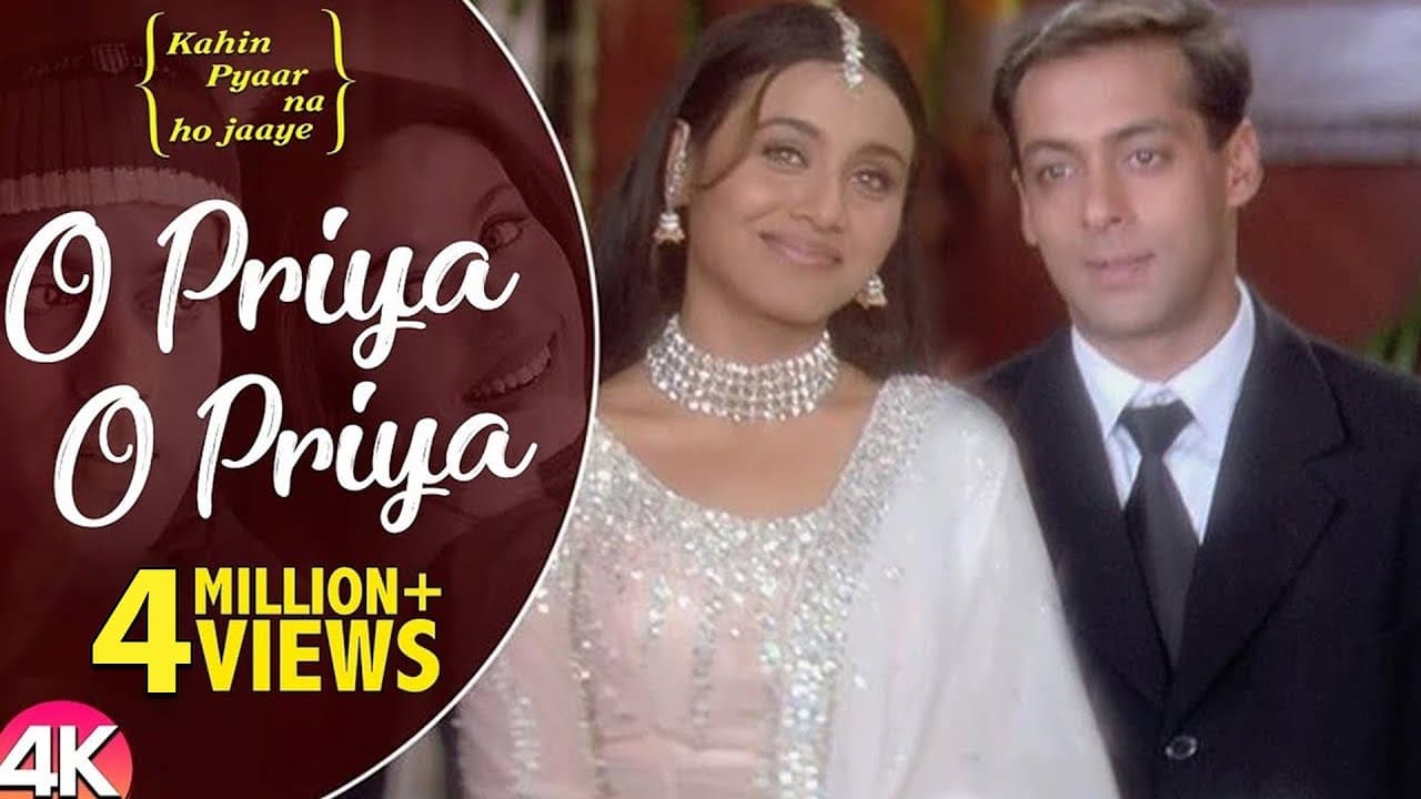 O Priya O Priya -4K Video | Salman Khan & Rani Mukherjee | Kahin Pyaar Na Ho Jaaye | Hindi Love Song
