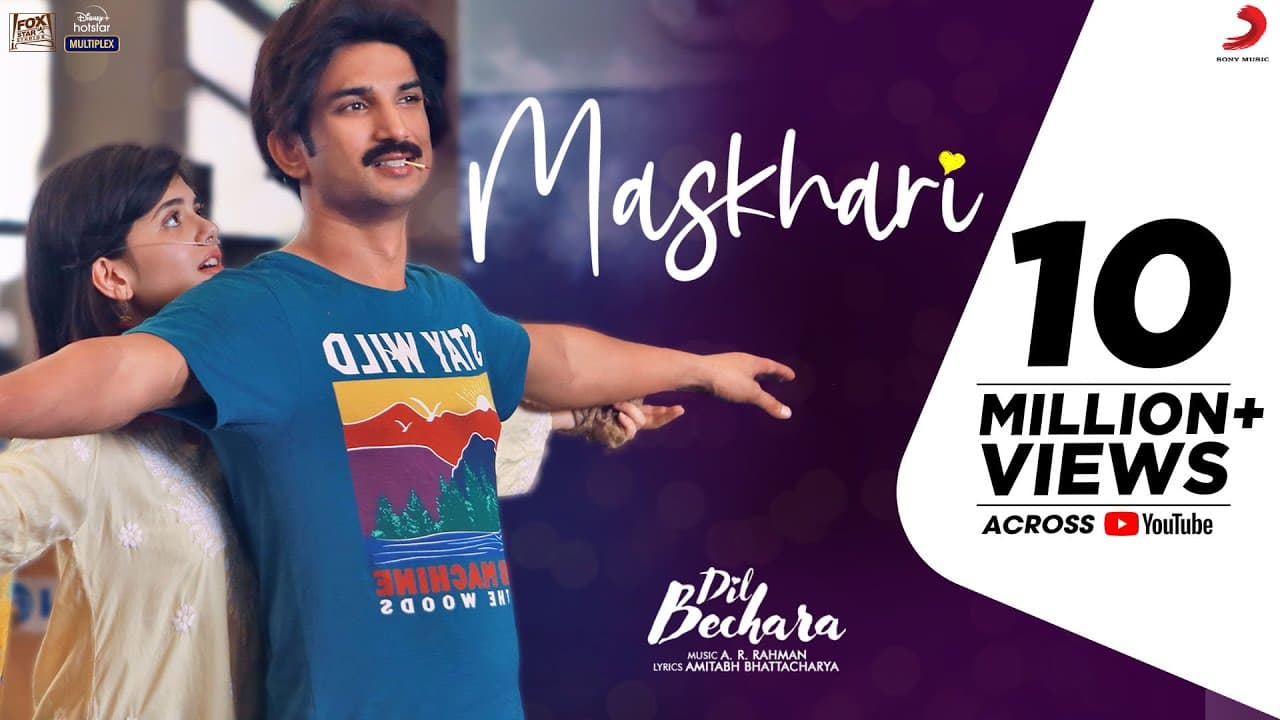Dil Bechara - Maskhari | Official Video | Sushant, Sanjana | A.R. Rahman| Sunidhi, Hriday |Amitabh B
