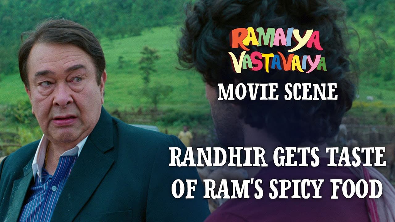 Randhir gets taste of Ram's Spicy Food - Ramaiya Vastavaiya Scene - Randhir & Girish