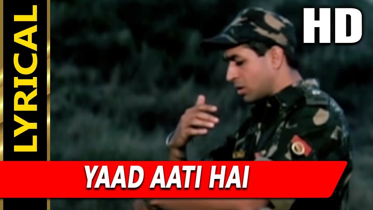 Yaad Aati Hai With Lyrics | Kumar Sanu, Udit Narayan, Vinod Rathod | Border Hindustan Ka 2003 Songs