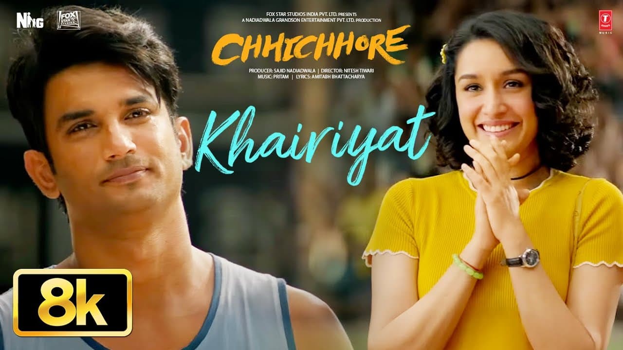 KHAIRIYAT 8K - BONUS TRACK | Sushant Singh Rajput, Shraddha Kapoor |Arijit Singh |Pritam |Chhichhore