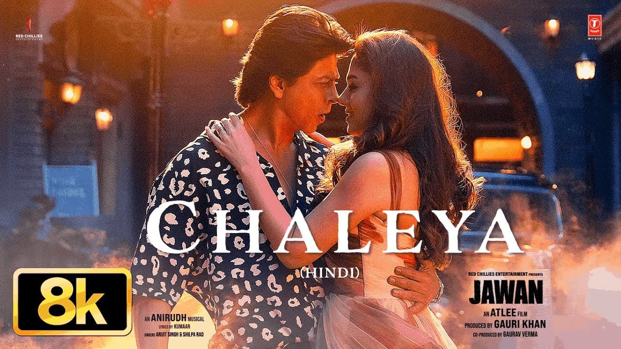 Jawan: Chaleya 8K Full Song | Shah Rukh Khan | Nayanthara | Atlee | Anirudh | Arijit S, Shilpa R