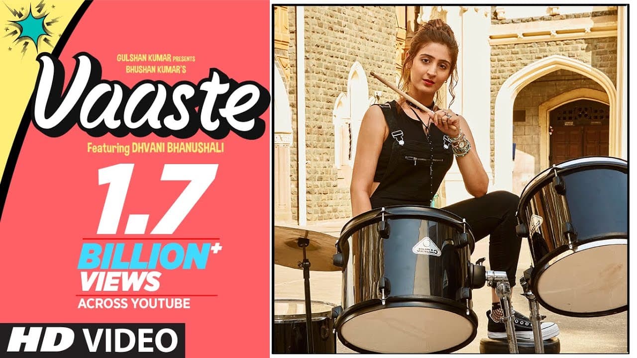 Vaaste Song: Dhvani Bhanushali, Tanishk Bagchi | Nikhil D'Souza | Bhushan Kumar | Radhika R, Vinay S