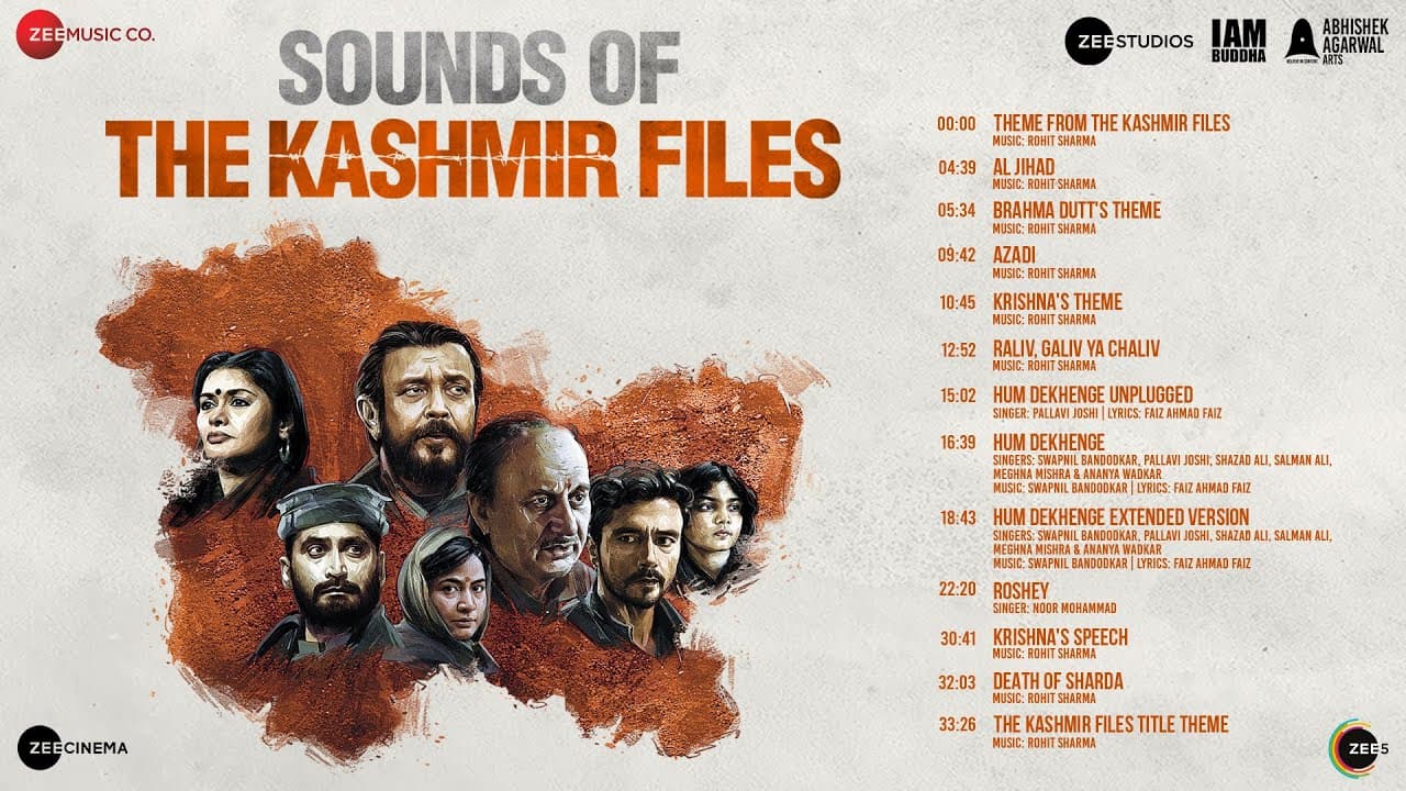 Sounds Of The Kashmir Files - Full Album | Anupam I Mithun I Darshan I Pallavi I Vivek I Rohit