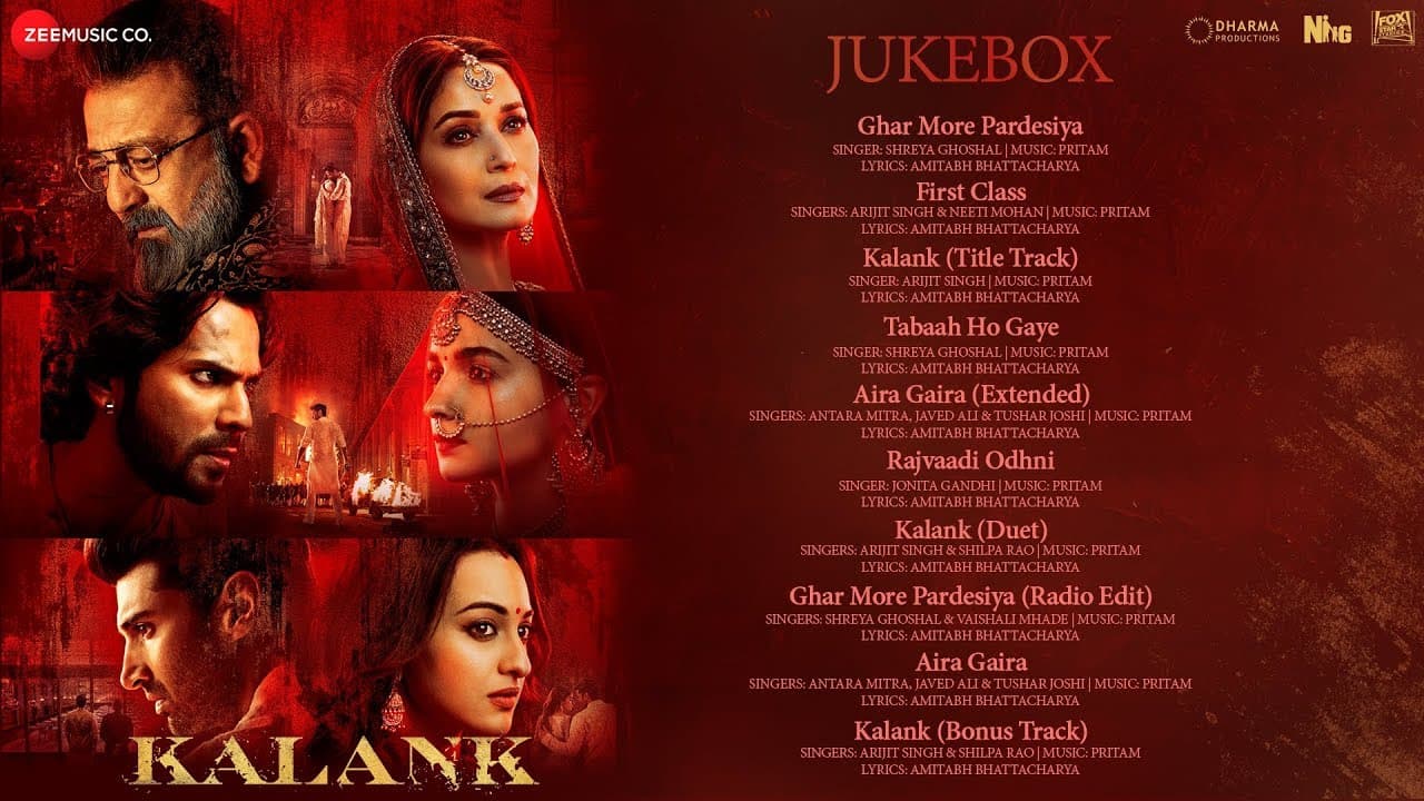 Kalank - Audio Jukebox | Varun Alia Madhuri Aditya Sanjay Sonakshi | Pritam | Amitabh | Abhishek