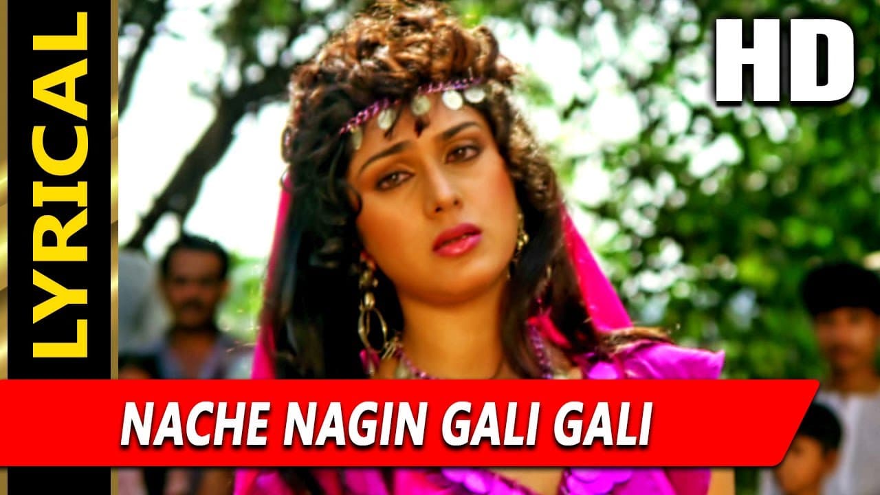 Nache Nagin Gali Gali With Lyrics | नाचे नागिन गली गली | साधना सरगम | Meenakshi Seshadri, Nitish