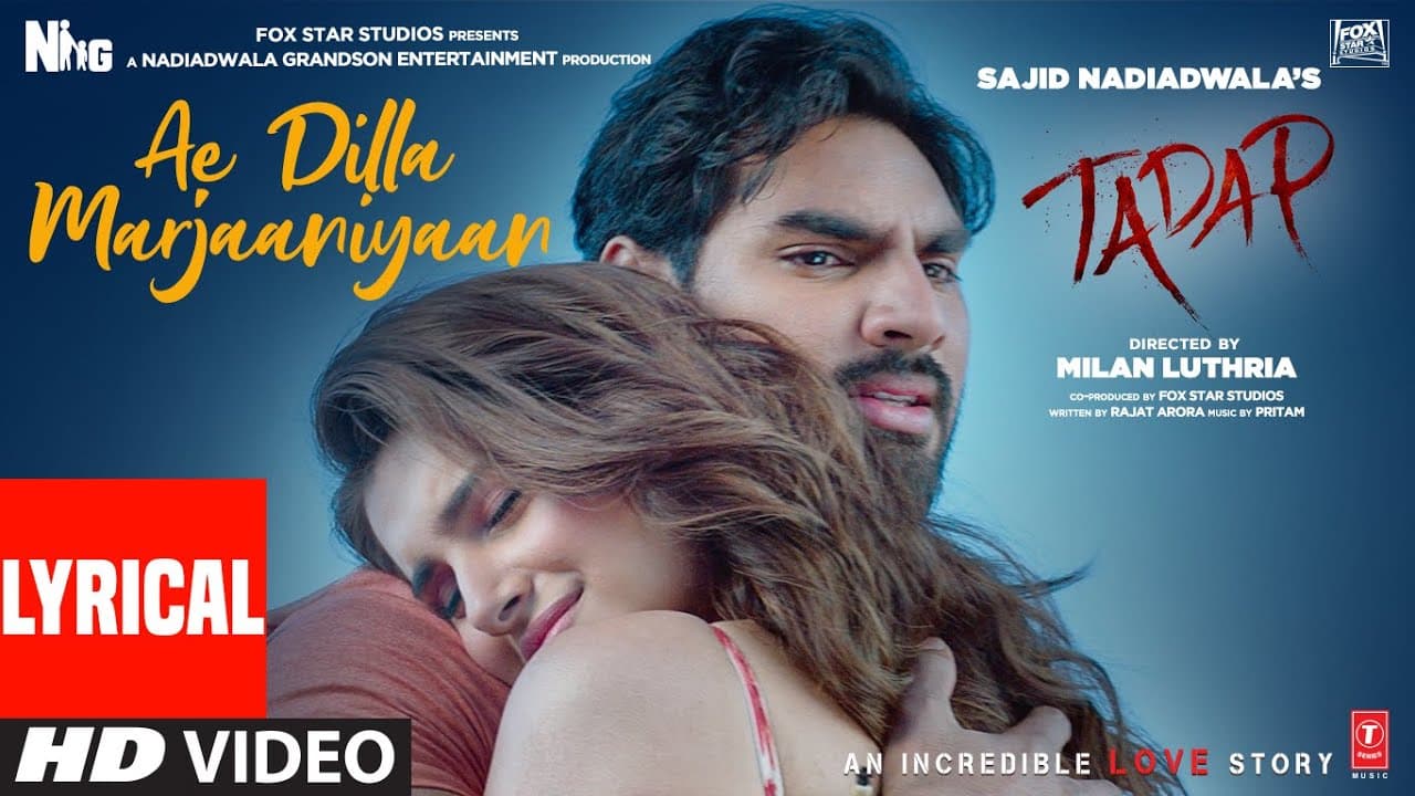 Ae Dilla Marjaaniyaan - Lyrical | Tadap | Ahan Shetty, Tara Sutaria | Pritam, Neha Kakkar | Milan L