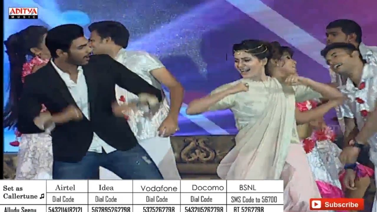 Samantha,Srinivas & DSP Dance Performance On Stage - Alludu Seenu Audio Launch