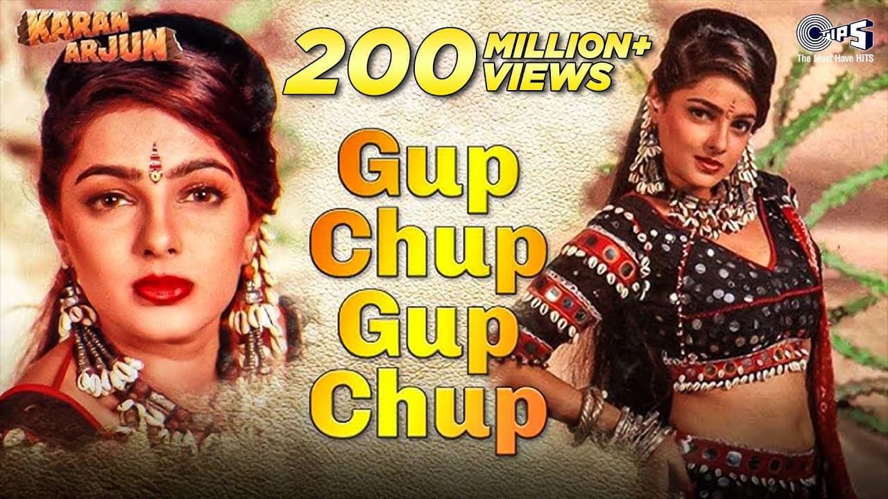 Gup Chup Gup Chup | Karan Arjun | Mamta Kulkarni | Alka Yagnik | Mujhko Ranaji Maaf Karna | 90's