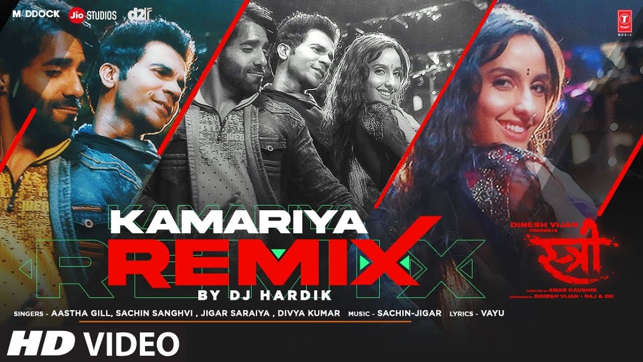 Kamariya (Remix) DJ Hardik | STREE | Nora Fatehi | Rajkummar Rao | Aastha G,Divya K | Sachin- Jigar