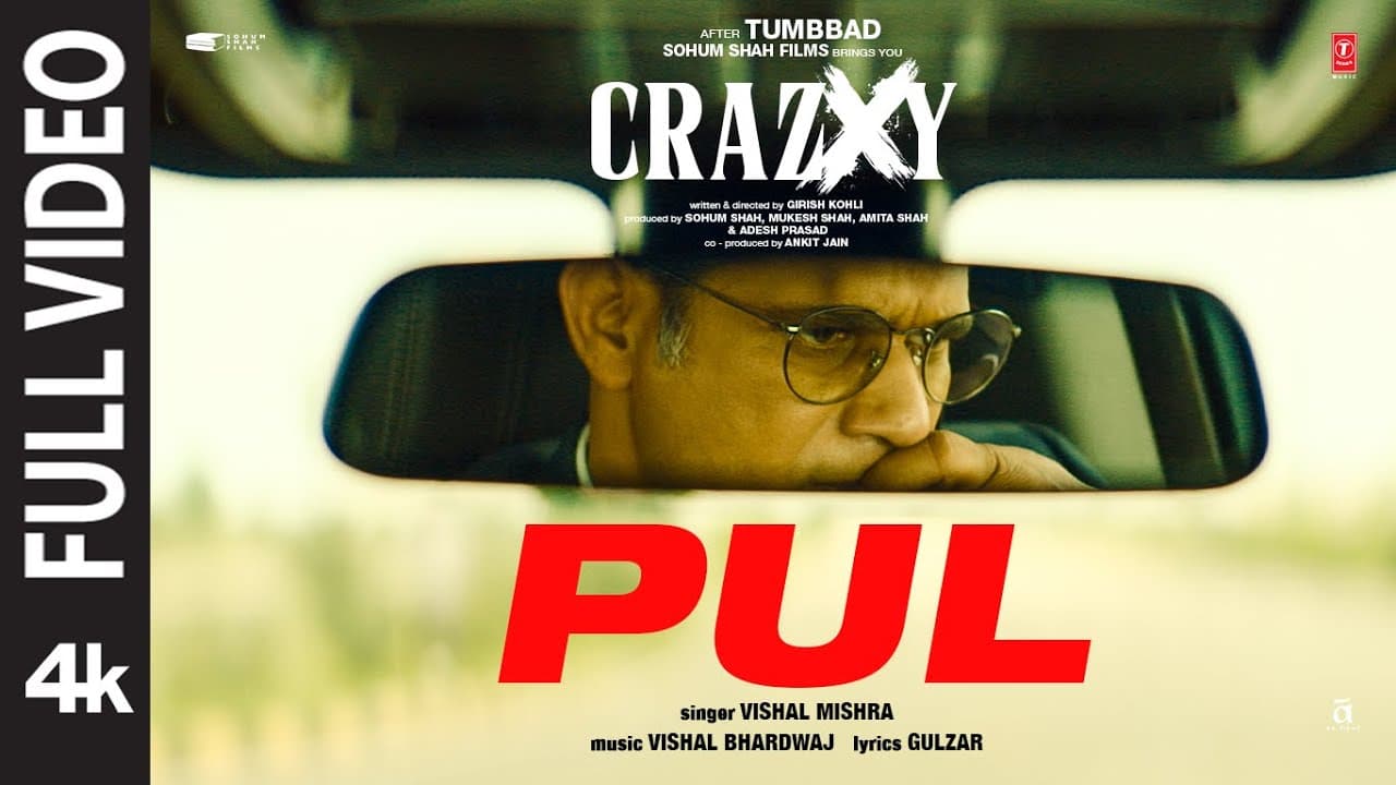 CRAZXY: Pul (Full Video) | Sohum Shah | Gulzar | Vishal Mishra | Vishal Bhardwaj | Stuart Dacosta