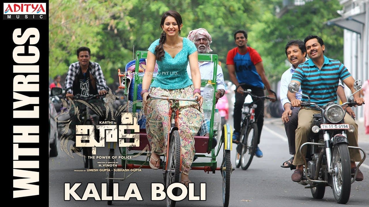 Kalla Boli Song With Lyrics || Khakee Telugu Movie || Karthi, Rakul Preet || Ghibran