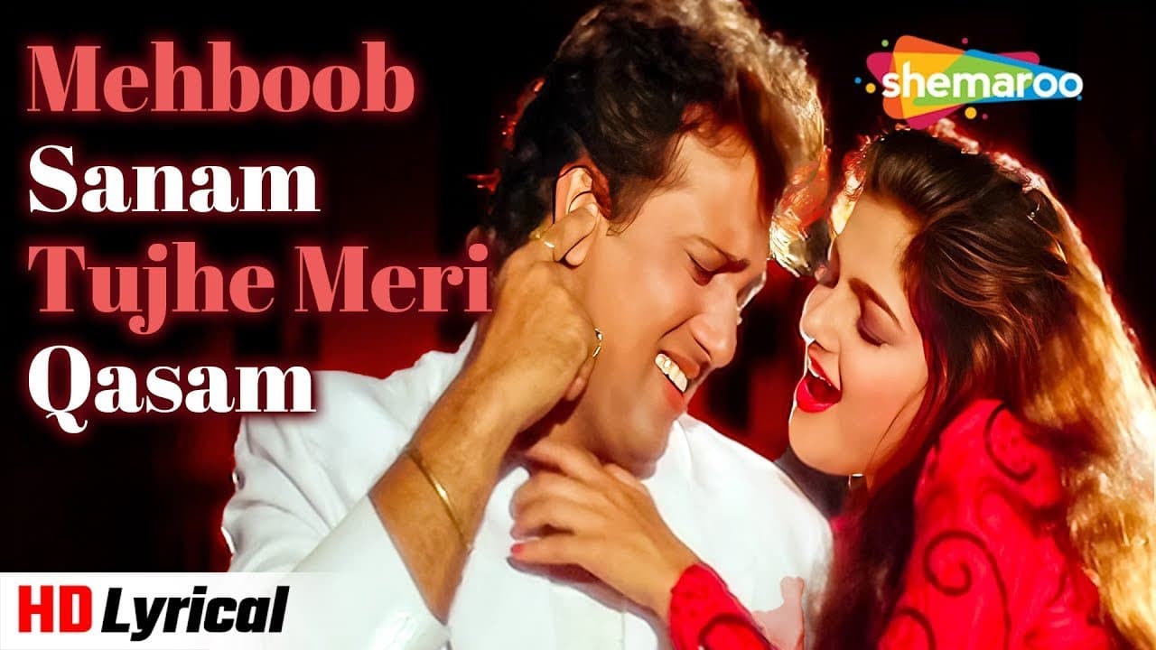 Mehboob Sanam Tujhe Meri Qasam - Lyrical | Kismat (1995) | Govinda, Mamta Kulkarni | Udit Narayan