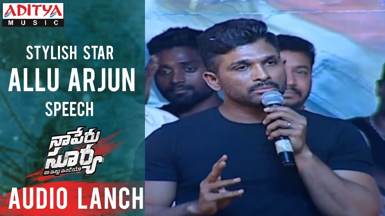 Allu Arjun Aggressive Speech @ Naa Peru Surya Na Illu India Audio Launch Live