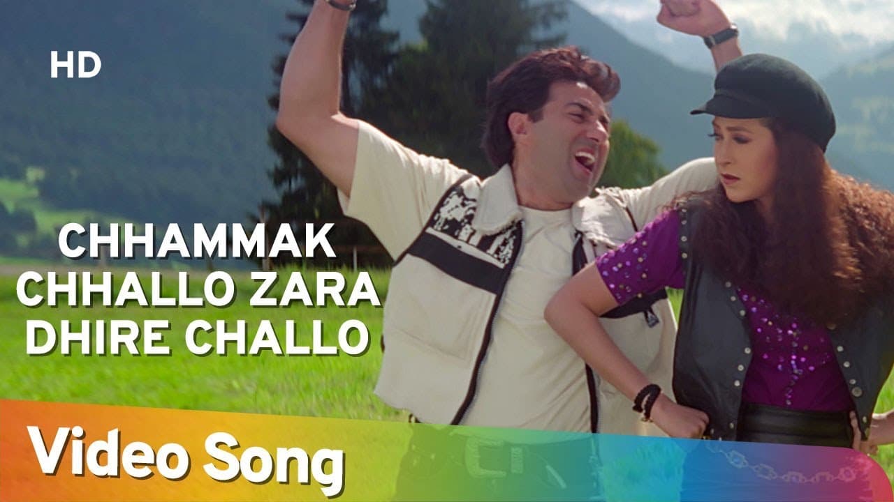 Chhammak Chhallo Zara Dhire Challo | Ajay Songs | Sunny Deol | Karishma Kapoor | Fun Song