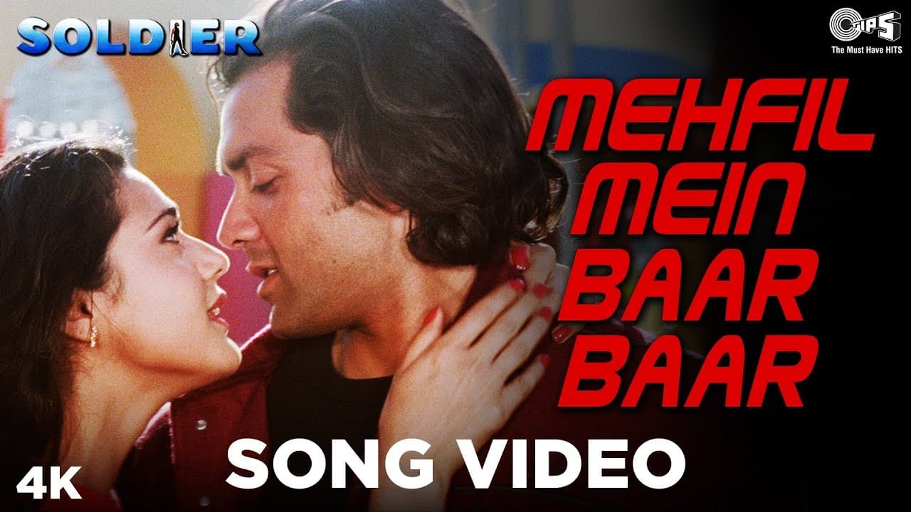 Mehfil Mein Baar Baar | Soldier | Bobby  Deol | Preity Zinta | Kumar Sanu | Alka Yagnik | 90s Hits