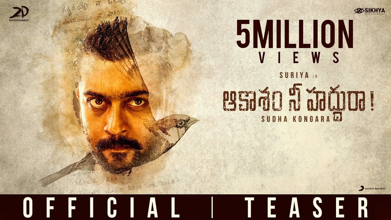 Aakaasam Nee Haddhu Ra - Teaser (Telugu) | Suriya | G.V. Prakash Kumar | Sudha Kongara