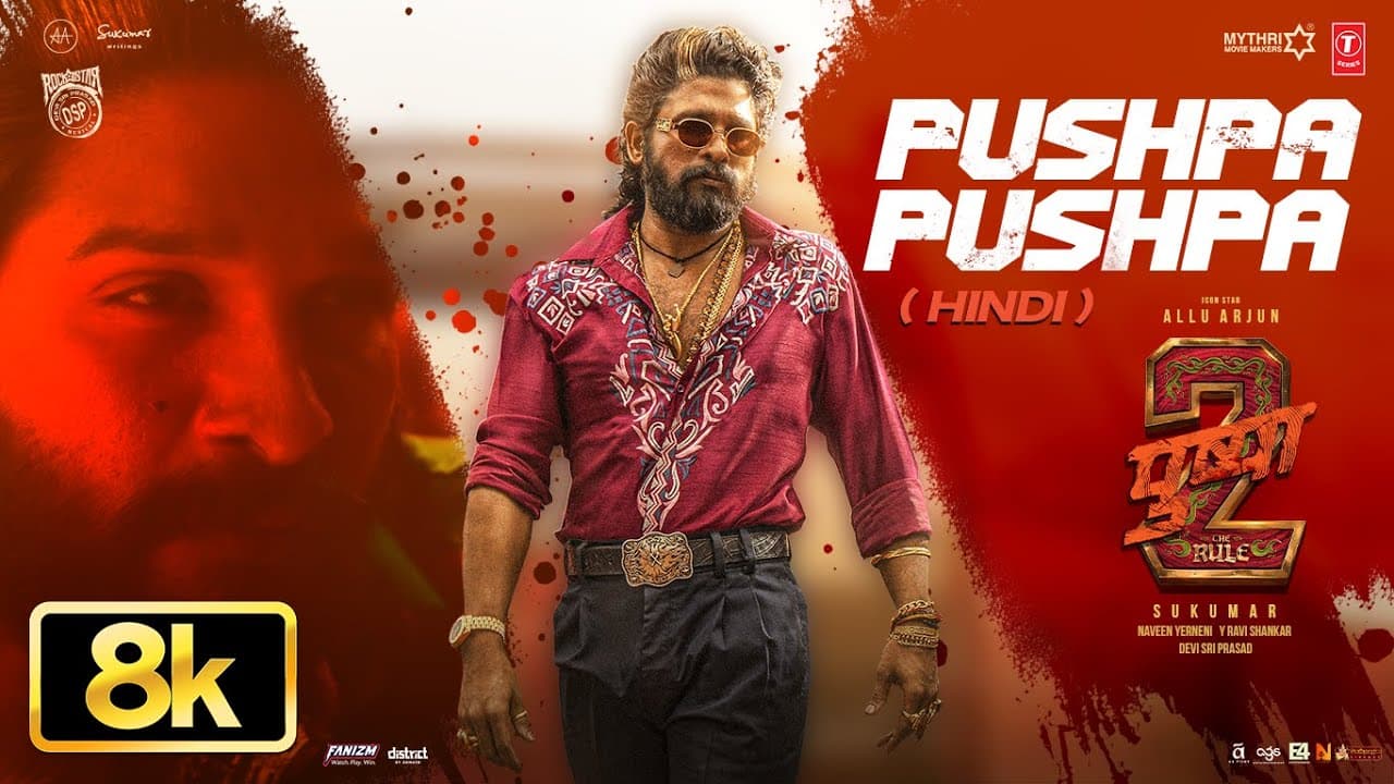Pushpa Pushpa 8K Full Song | Allu Arjun | Sukumar | Mika Singh, Nakash | DSP | Pushpa 2 The Rule