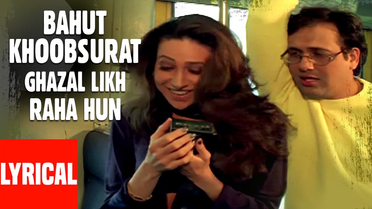 Bahut Khoobsurat Ghazal Likh Raha Hun Lyrical Video | Kumar Sanu | Shikari | Govinda, Karishma