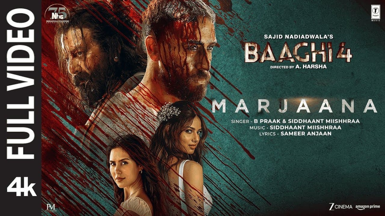 Marjaana (Full Video) | Baaghi 4 | Tiger Shroff, Harnaaz, Sanjay D, Sonam B|B Praak,Siddhaant,Sameer