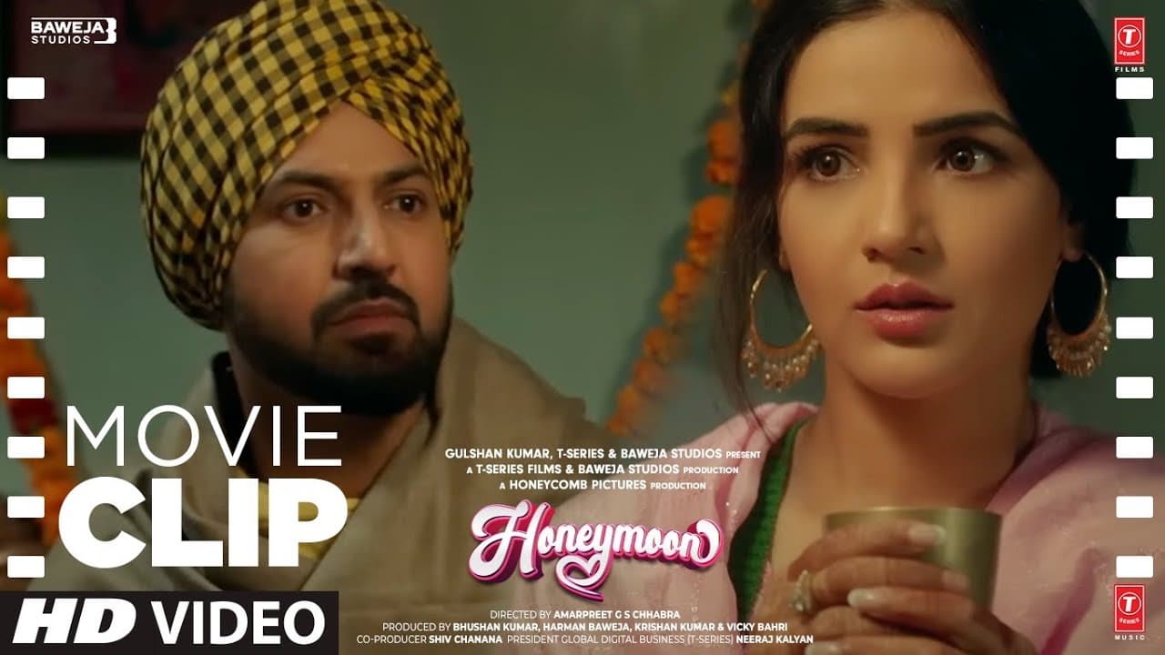 "Suhagrat Te Pura Tabbar😲": Honeymoon (ਹਨੀਮੂਨ) Movie | Gippy Grewal, Jasmin | Punjabi Comedy Movie
