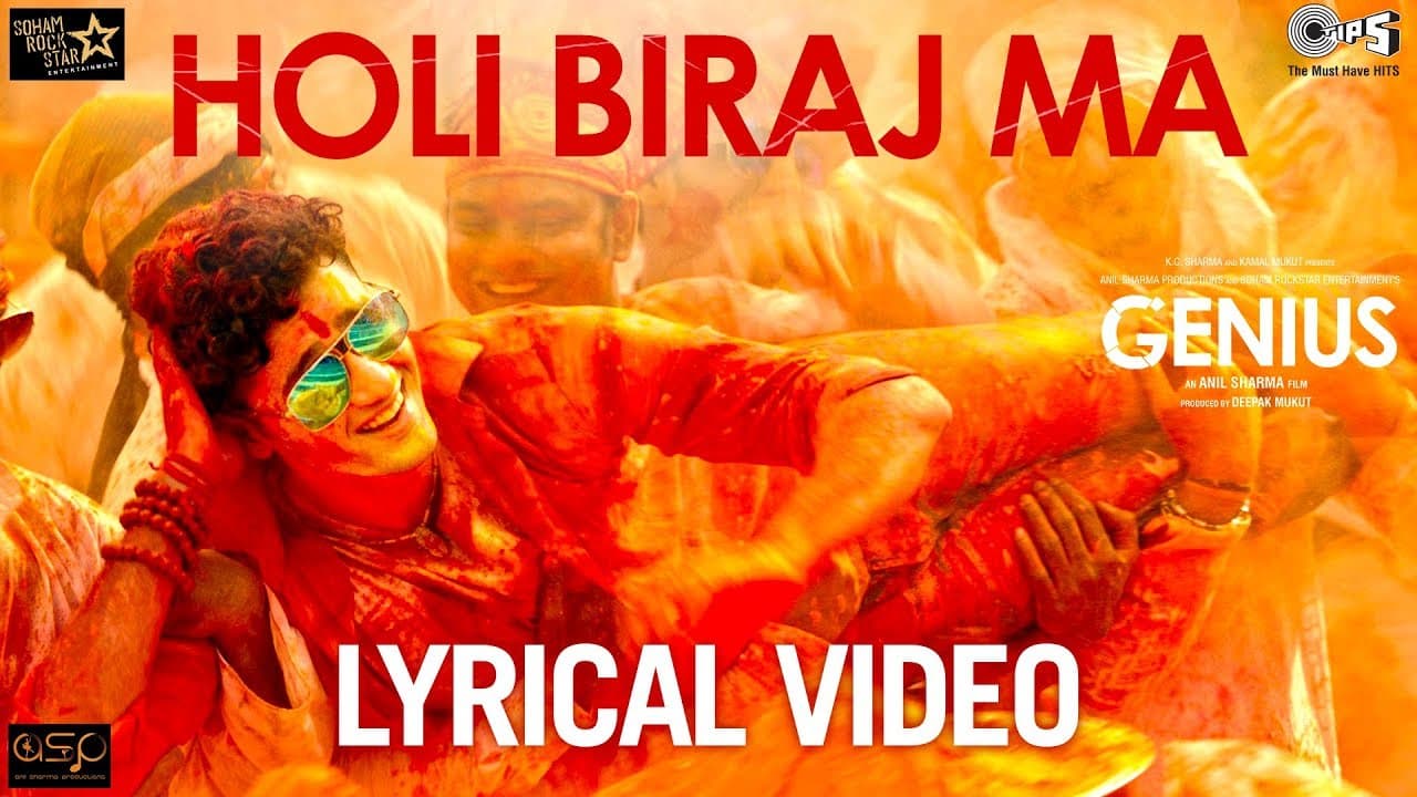 Holi Biraj Ma Lyrical - Genius | Utkarsh Sharma, Ishita | Jubin Nautiyal, Himesh Reshammiya | Holi