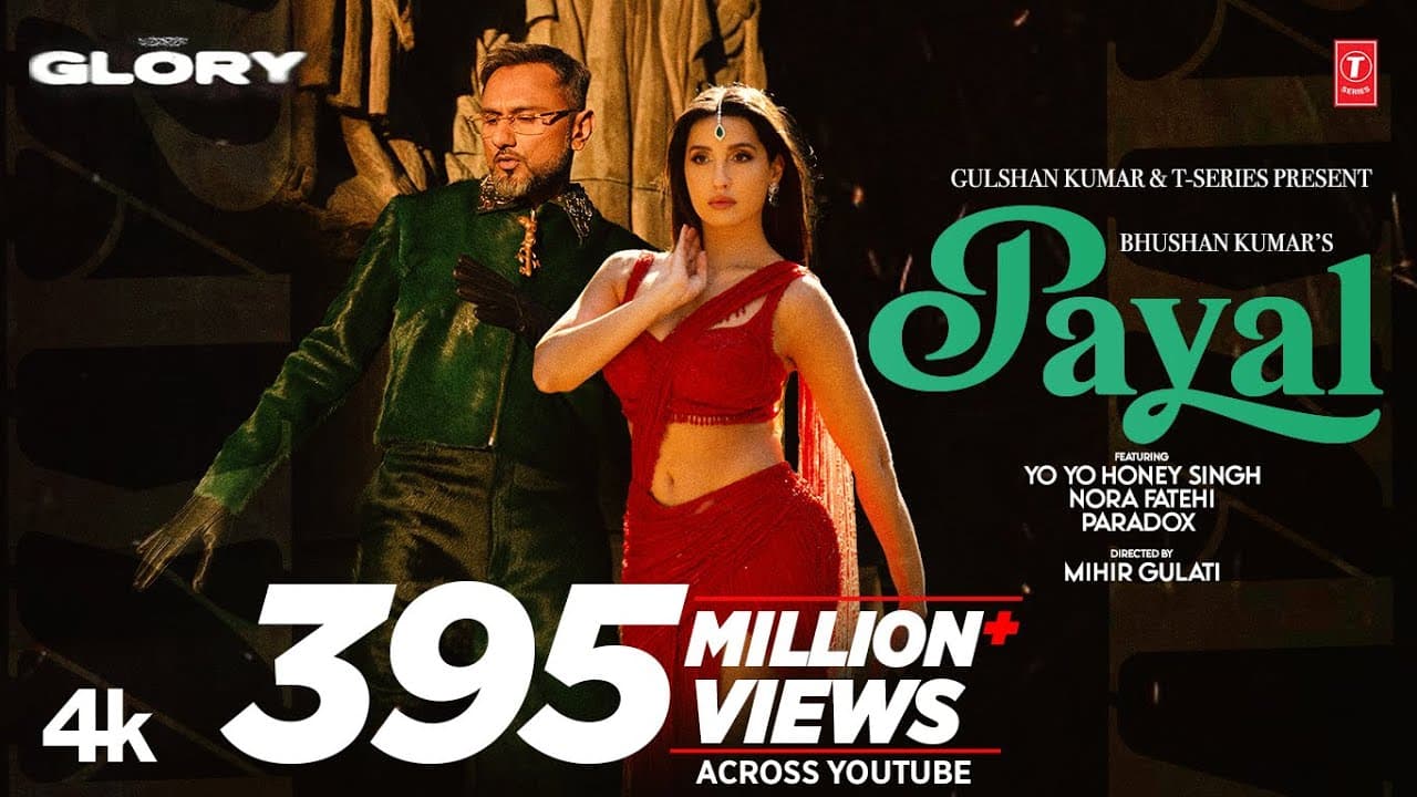 PAYAL SONG (Official Video): YO YO HONEY SINGH | NORA FATEHI | PARADOX | GLORY | BHUSHAN KUMAR