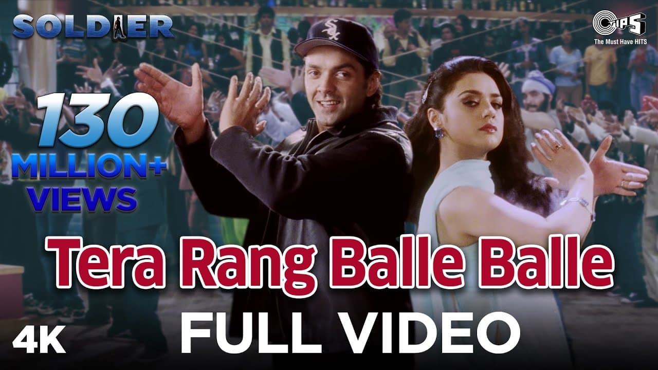 Tera Rang Balle Balle | Soldier | Bobby Deol | Preity Zinta | Jaspinder Narula, Sonu Nigam,Anu Malik