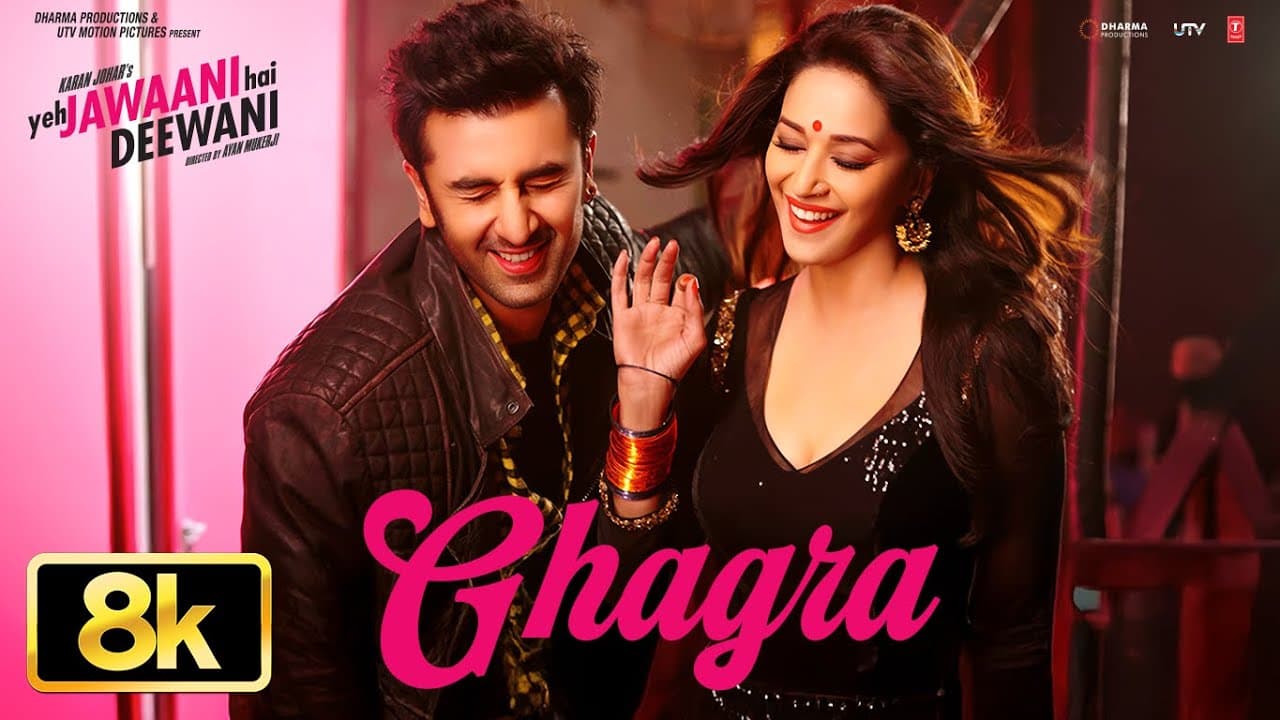 Ghagra 8K Full Song | Yeh Jawaani Hai Deewani | Ranbir Kapoor | Madhuri Dixit | Pritam | Rekha B