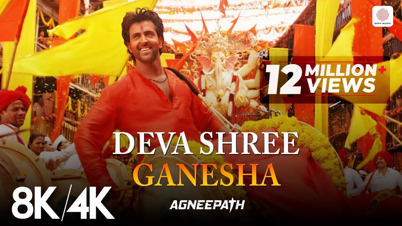 Deva Shree Ganesha - 8K/4K Video | Ganpati Song 2025 | Agneepath | Priyanka Chopra | Hrithik Roshan