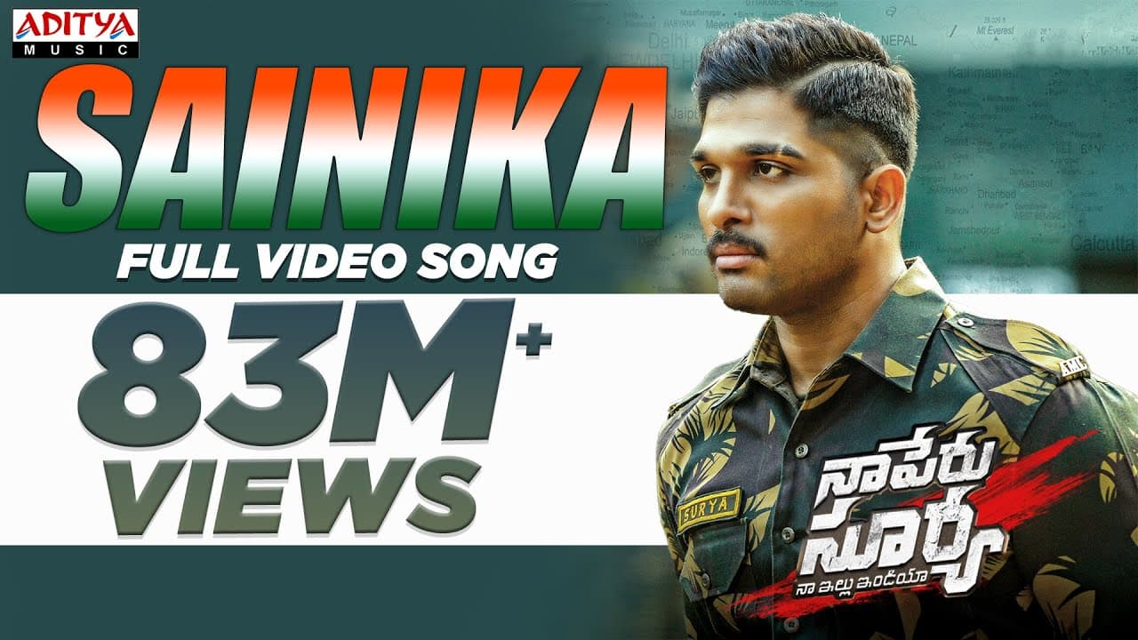 Sainika Full Video Song |Naa Peru Surya Naa illu India || Allu Arjun Hits | Aditya Music
