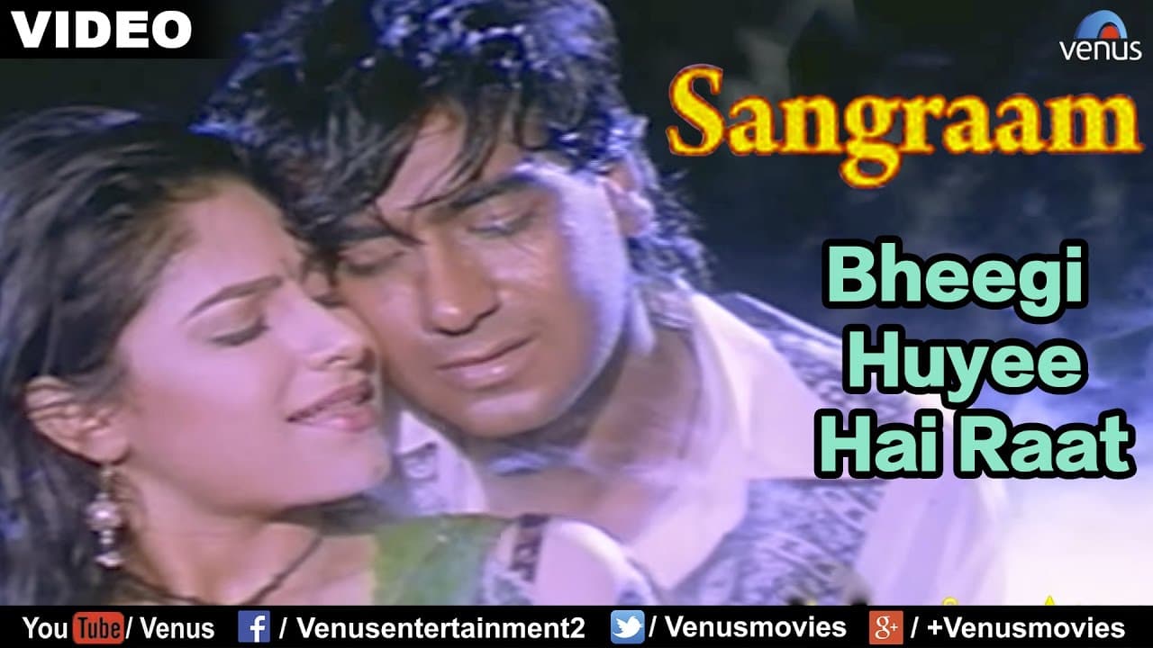Bheegi Huyee Hai Raat Full Video Song | Sangraam | Ajay Devgan, Ayesha Jhulka | Romantic Hindi Song