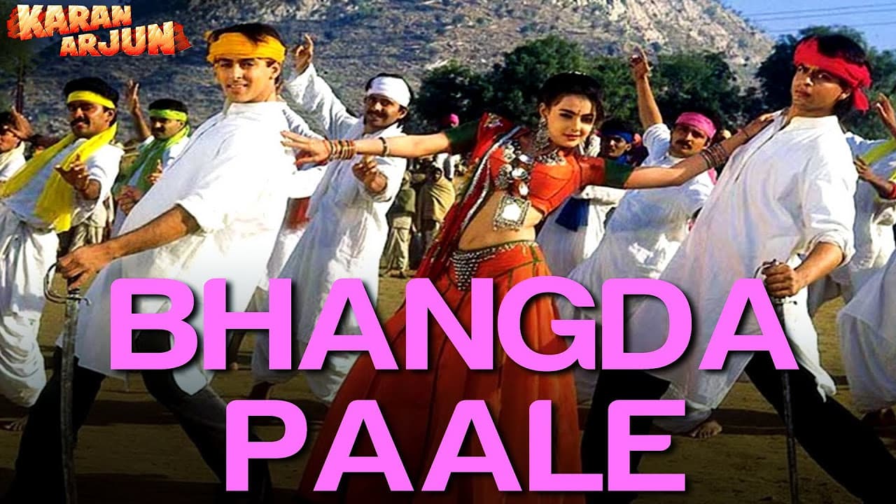 Bhangda Paale - Video Song | Karan Arjun | Shahrukh & Salman | Mohd. Aziz, Sadhana Sargam & Sudesh