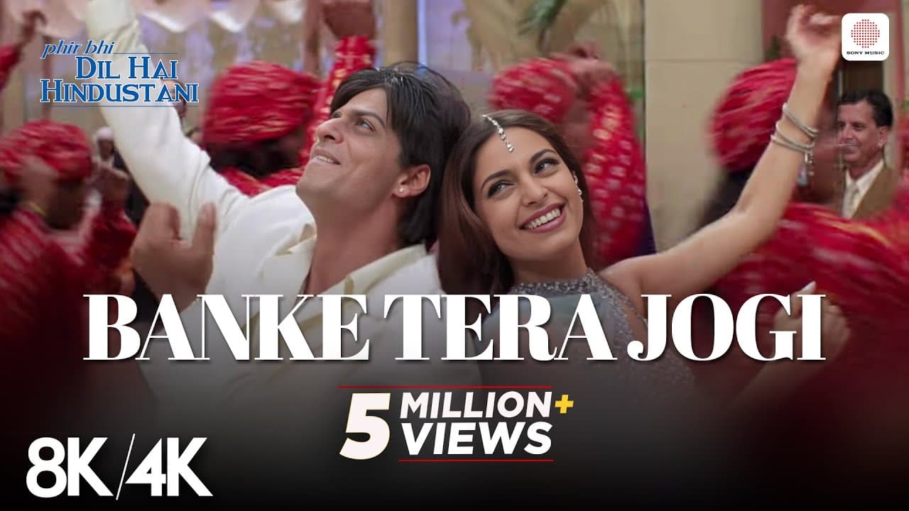 Banke Tera Jogi - 8K/4K Music Video | Shah Rukh K, Juhi | Phir Bhi Dil Hai Hindustani | Sonu & Alka