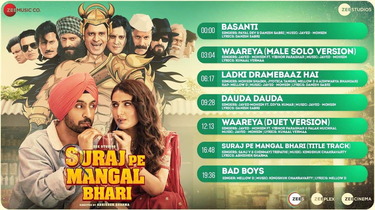 Suraj Pe Mangal Bhari - Full Album | Diljit Dosanjh | Manoj Bajpayee | Fatima Shaikh | Javed-Mohsin