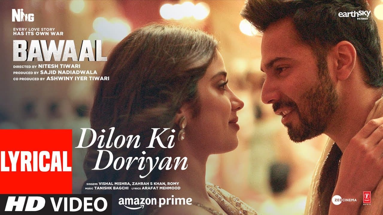 Dilon Ki Doriyan (Lyrical) Bawaal | Varun, Janhvi | Tanishk, Vishal, Zahrah, Romy | Sajid N, Nitesh