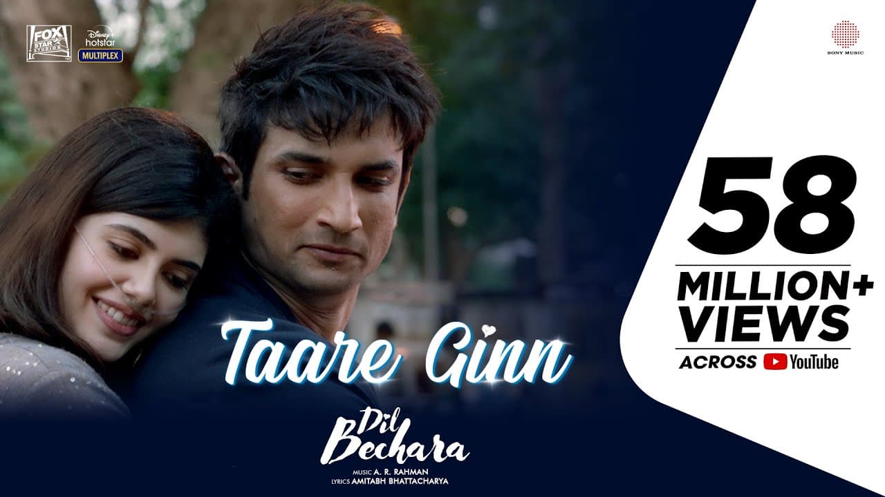 Dil Bechara- Taare Ginn |Official Video|Sushant, Sanjana|A.R.Rahman|Mohit, Shreya|Mukesh C|Amitabh B