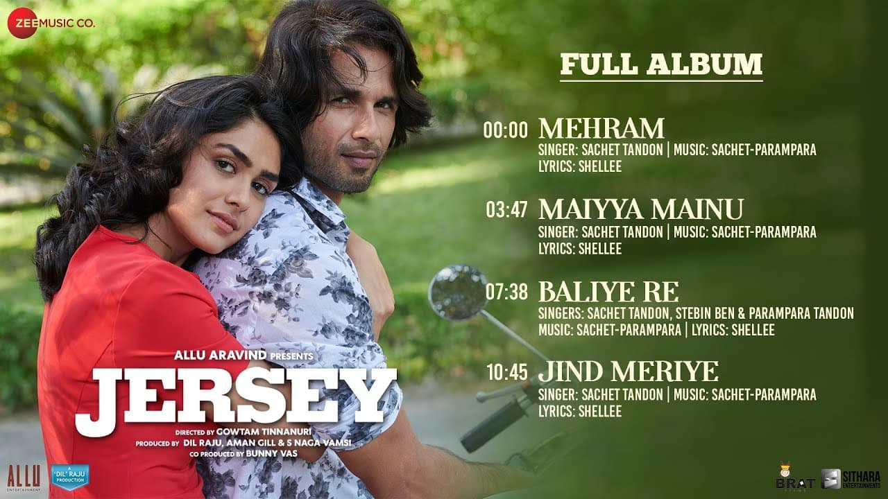 Jersey - Full Album | Shahid Kapoor, Mrunal Thakur | Sachet - Parampara | Shellee | Gowtam Tinnanuri