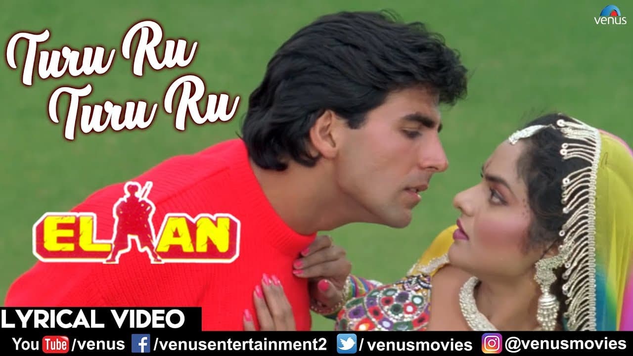 Turu Ru Turu Ru - Lyrical Video | Akshay Kumar and Madhoo | Kumar Sanu | Elaan | 90's Romantic Songs