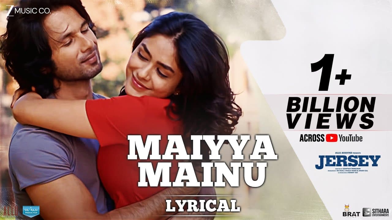 Maiyya Mainu - Lyrical | Jersey | Shahid Kapoor, Mrunal Thakur| Sachet-Parampara| Shellee | Gowtam T