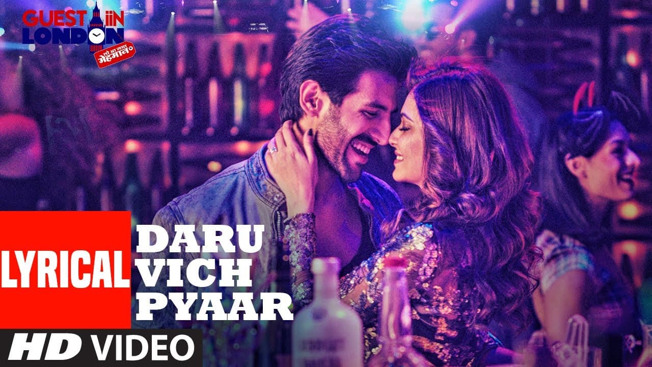 Daru Vich Pyaar Video With Lyrics | Guest iin London | Raghav Sachar |  Kartik Aaryan &  Kriti
