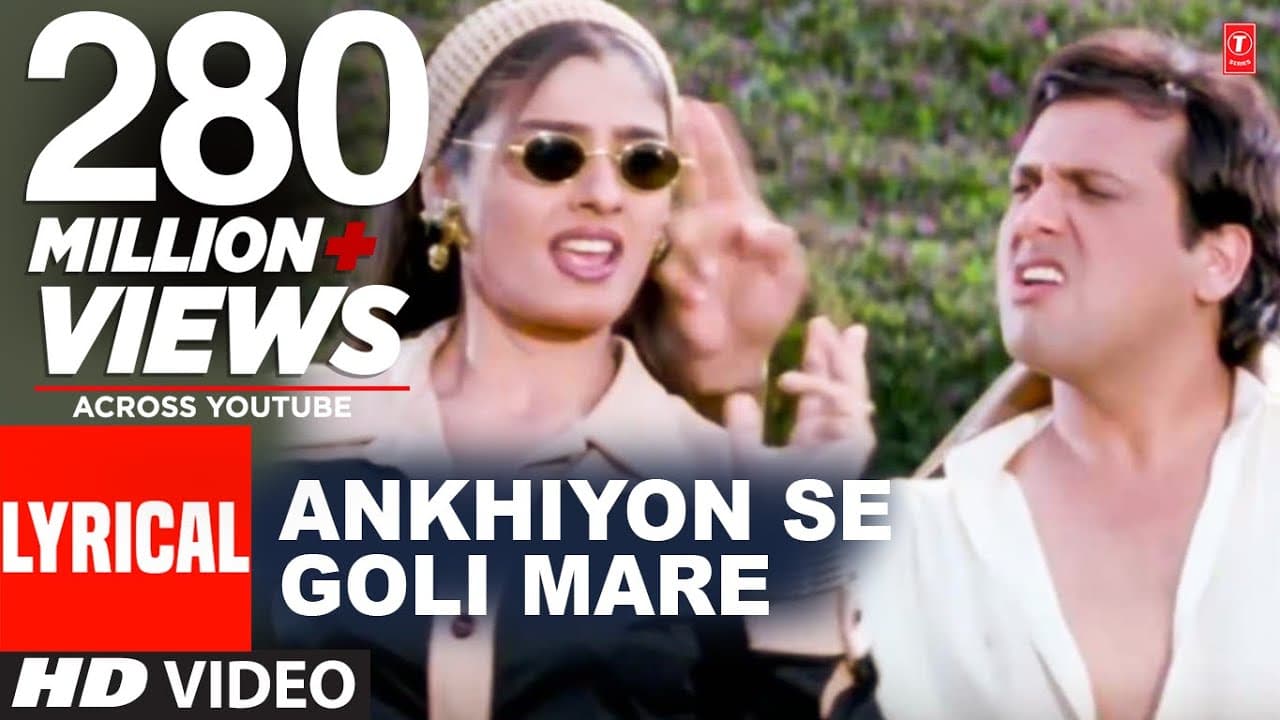 Ankhiyon Se Goli Mare Lyrical Video | Dulhe Raja | Sonu Nigam | Jaspinder Narula| Govinda, Raveena T