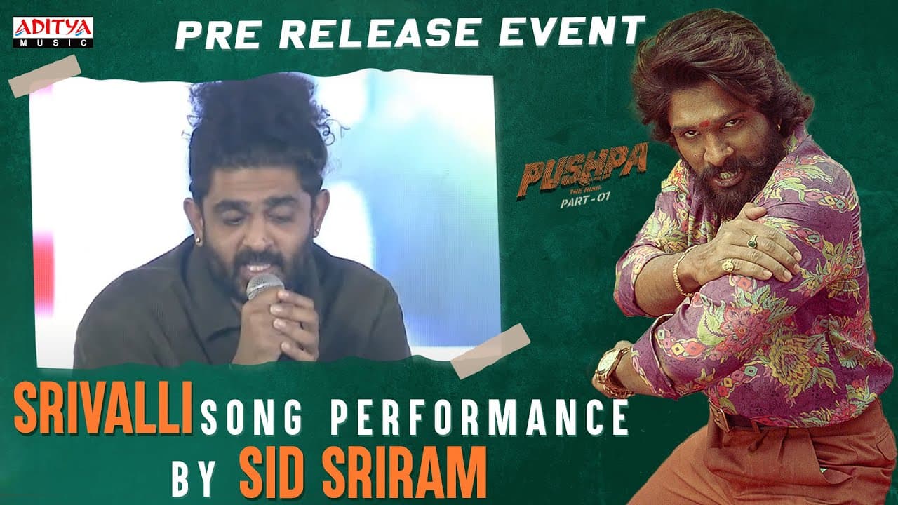 Srivalli Song Performance By Sid Sriram |Pushpa Pre-Release Event |Allu Arjun,Rashmika, Fahadh Faasi
