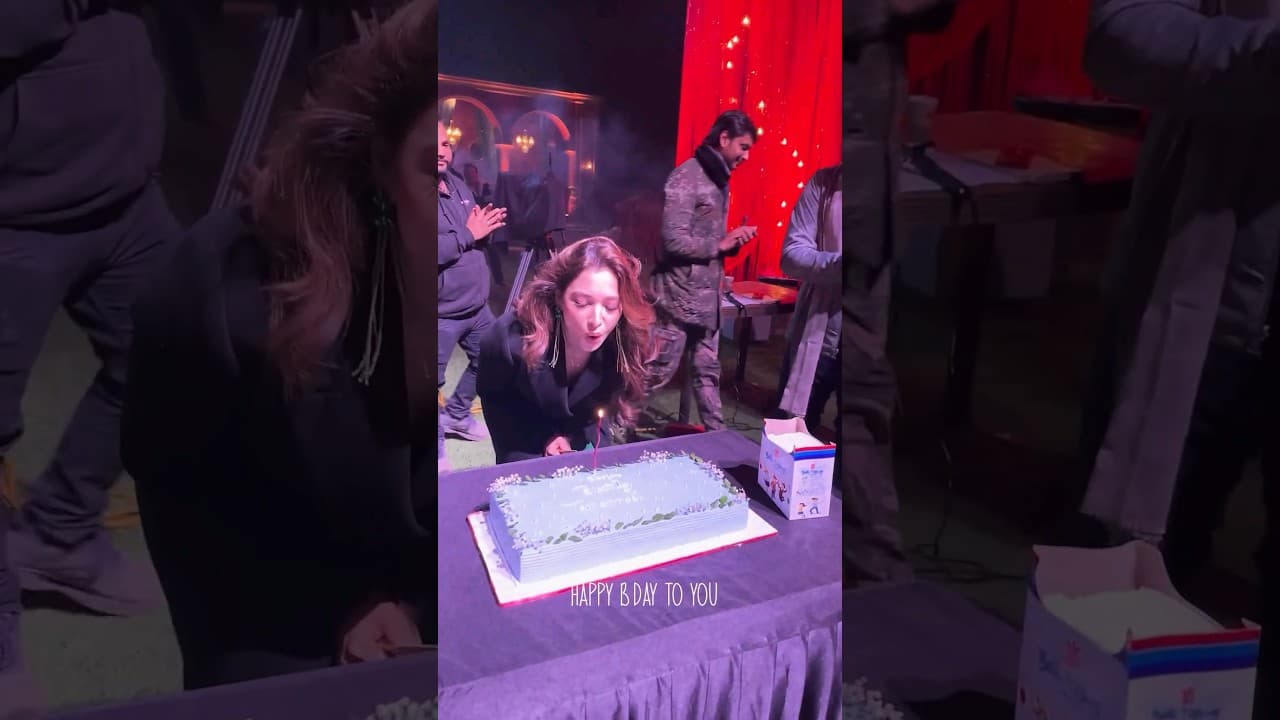 Celebrated #TamannaahBhatia’s Birthday straight from “Aaj Ki Raat” #bts